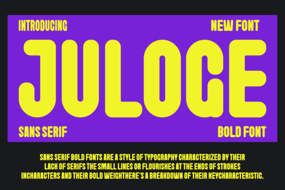 Juloge: A Bold Sans Serif for Branding