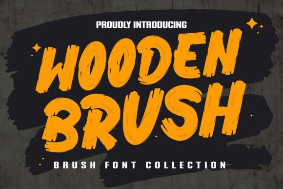 Wooden Brush Font for Creative Makers